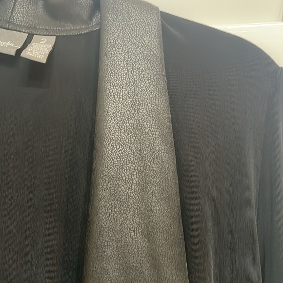 Black Faux Leather Collar Chico’s Jacket Chicos size 2 same as 12/14. - Picture 2 of 6